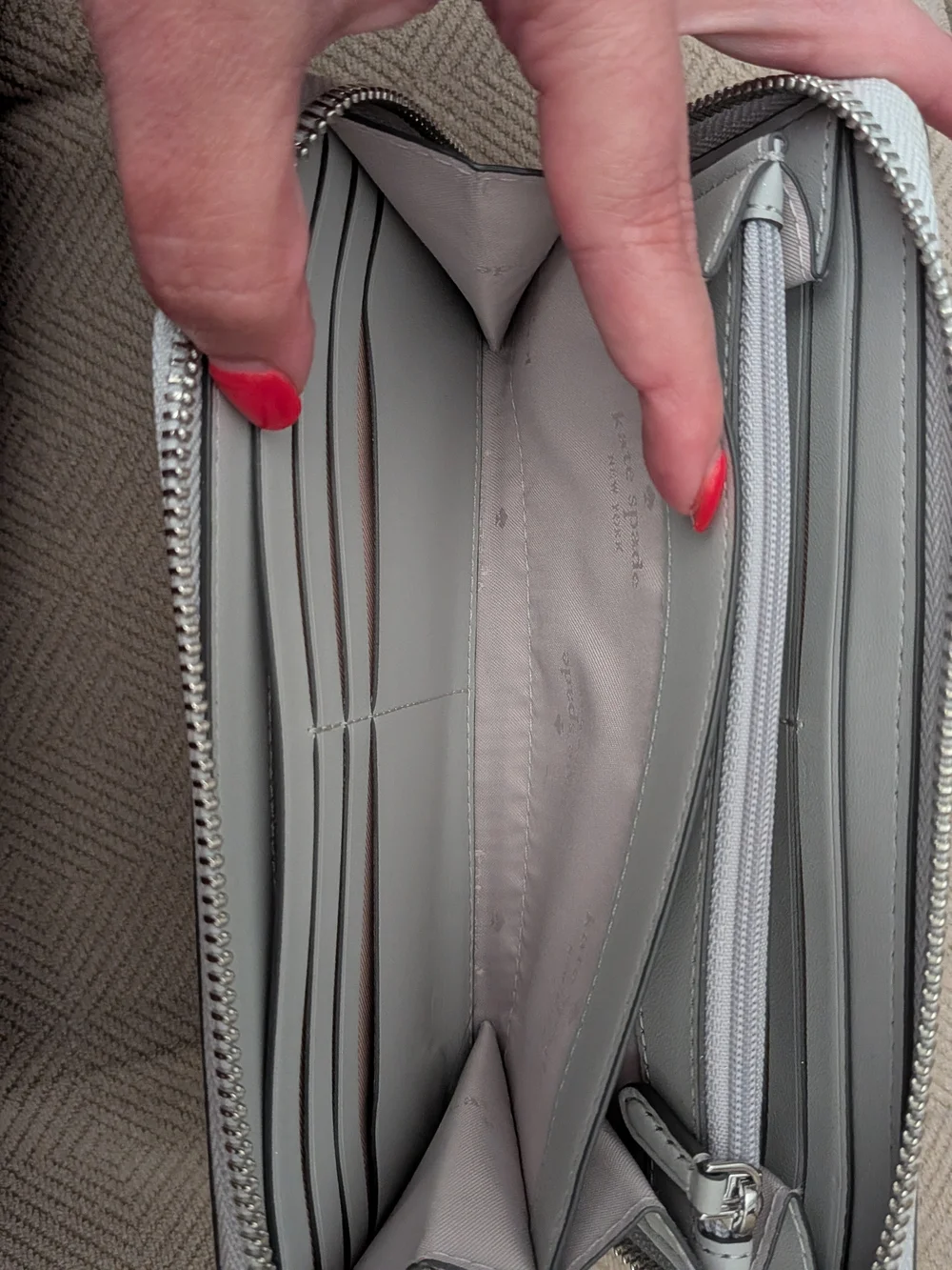 kate spade Silver Metallic Wallet Clutch